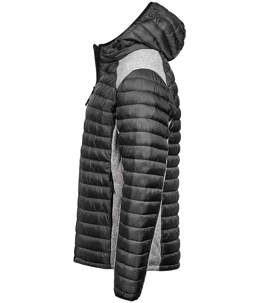 Tee Jays Crossover Hooded Padded Outdoor Jacket | Space Grey/Grey Melange - Eg Clothing UK