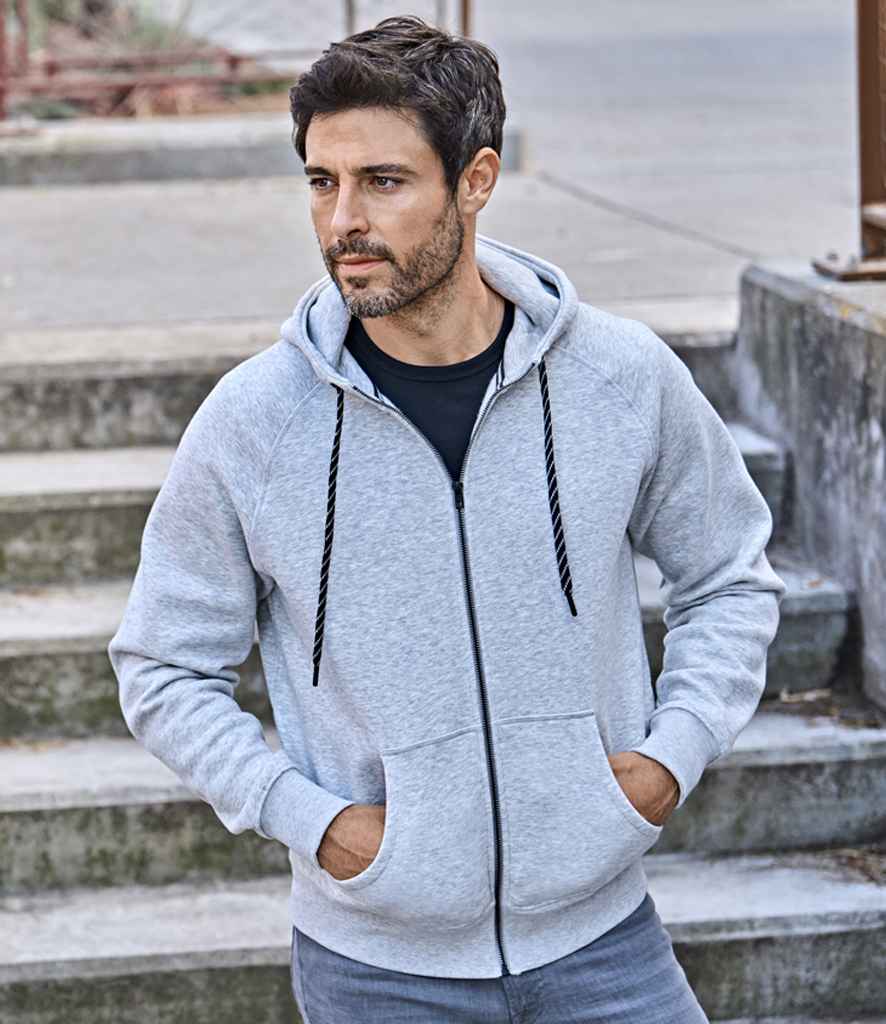 Tee Jays Fashion Zip Hooded Sweatshirt | Heather Grey - Eg Clothing UK