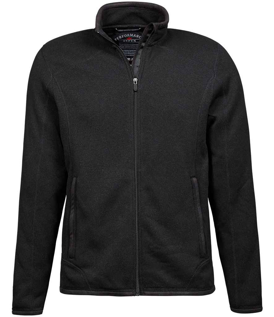 Tee Jays Knitted Outdoor Fleece Jacket knitted outer texture regular fit warm breathable durable for hiking and casual wear