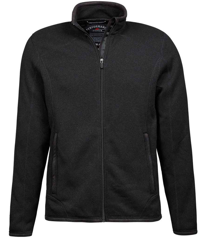 Tee Jays Knitted Outdoor Fleece Jacket | Black - Eg Clothing UK