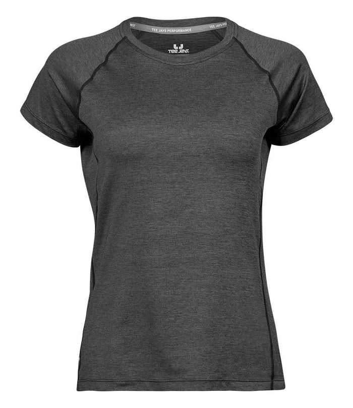 Tee Jays Ladies CoolDry™ T - Shirt | Black Melange - Eg Clothing UK