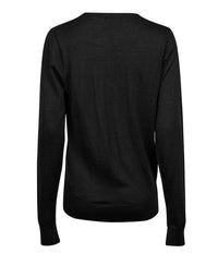 Tee Jays Ladies Crew Neck Sweater | Black - Eg Clothing UK