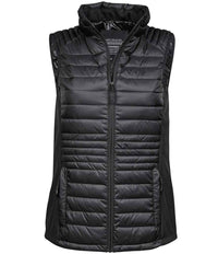 Tee Jays Ladies Crossover Padded Bodywarmer | Black/Black - Eg Clothing UK