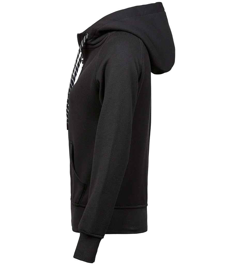 Tee Jays Ladies Fashion Zip Hooded Sweatshirt | Black - Eg Clothing UK