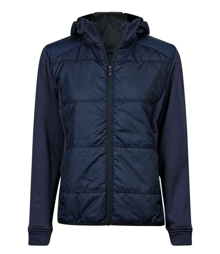 Tee Jays Ladies Hybrid - Stretch Hooded Jacket | Navy/Navy - Eg Clothing UK