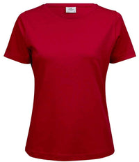 Tee Jays Ladies Interlock T - Shirt | Red - Eg Clothing UK