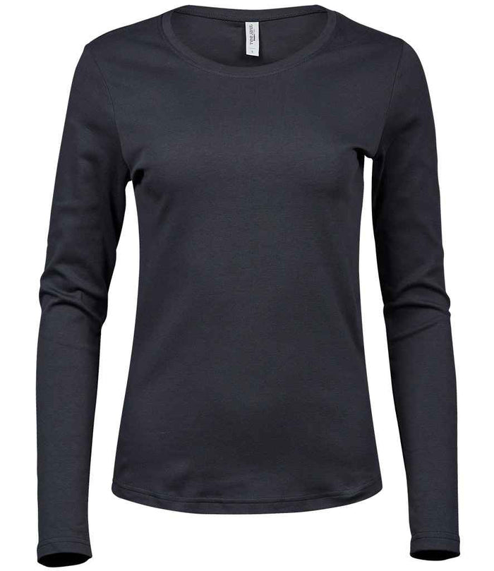 Tee Jays Ladies Long Sleeve Interlock T - Shirt | Dark Grey - Eg Clothing UK