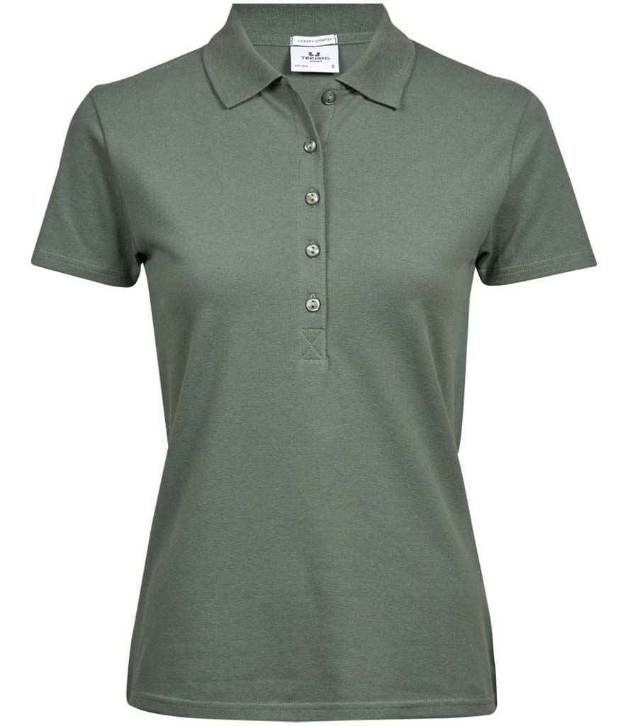 Tee Jays Ladies Luxury Stretch Polo Shirt | Leaf Green - Eg Clothing UK