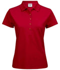 Tee Jays Ladies Luxury Stretch Polo Shirt | Red - Eg Clothing UK