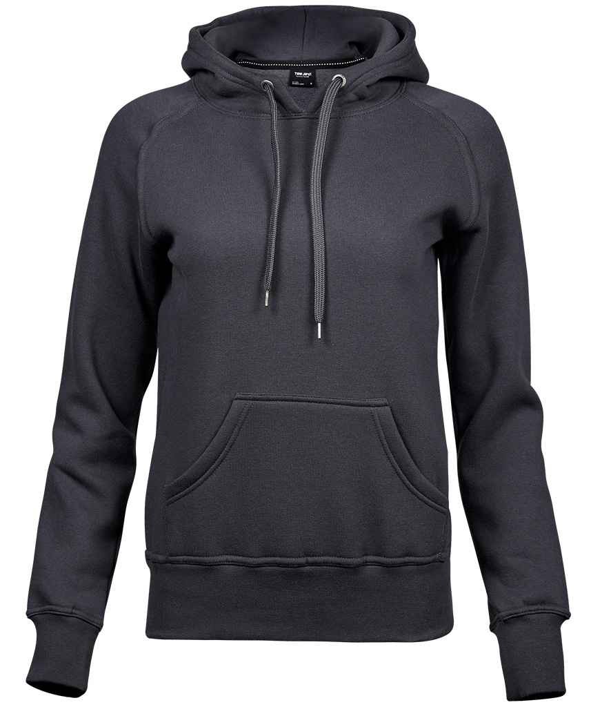 Tee Jays Ladies Raglan Hooded Sweatshirt | Dark Grey - Eg Clothing UK