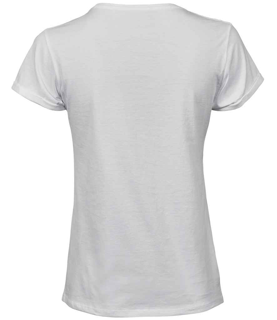 Tee Jays Ladies Roll - Up T - Shirt | White - Eg Clothing UK