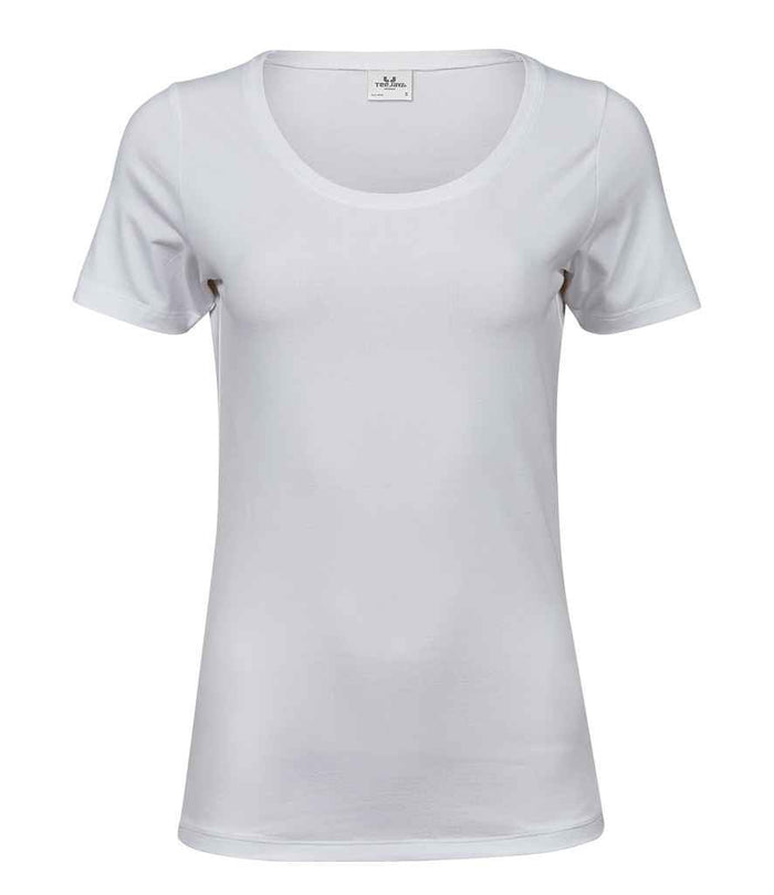 Tee Jays Ladies Stretch T - Shirt | White - Eg Clothing UK