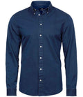 Tee Jays Indigo long sleeve twill shirt with button-down collar regular fit casual cotton blend