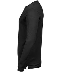 Tee Jays Long Sleeve Interlock T - Shirt | Black - Eg Clothing UK