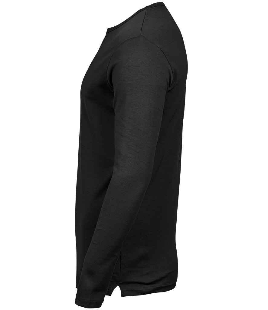 Tee Jays Long Sleeve Interlock T - Shirt | Black - Eg Clothing UK