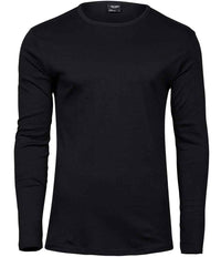 Tee Jays Long Sleeve Interlock T - Shirt | Black - Eg Clothing UK