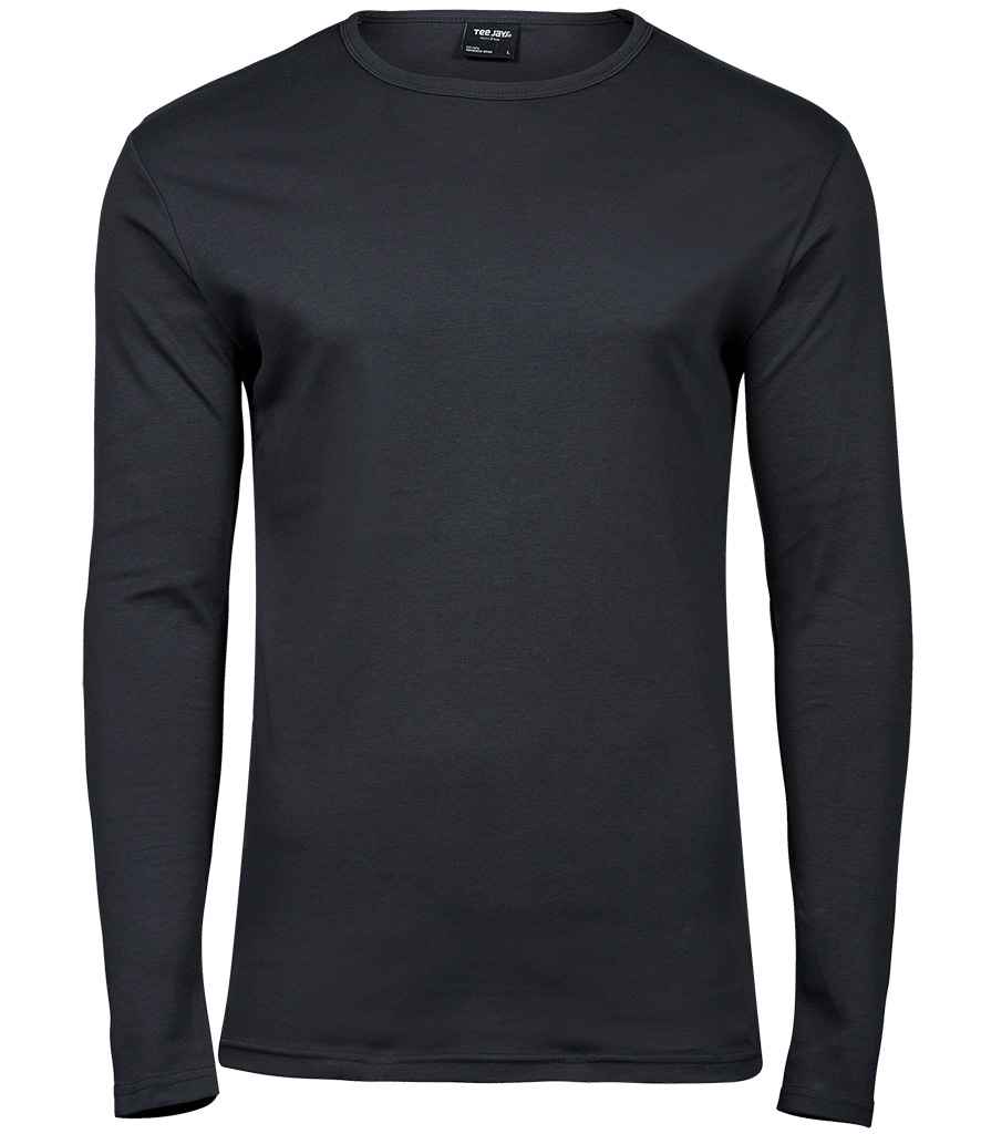 Tee Jays Long Sleeve Interlock T - Shirt | Dark Grey - Eg Clothing UK