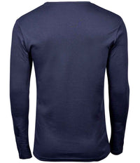 Tee Jays Long Sleeve Interlock T - Shirt | Navy - Eg Clothing UK