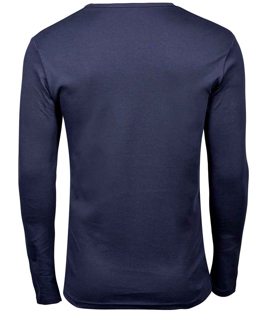 Tee Jays Long Sleeve Interlock T - Shirt | Navy - Eg Clothing UK