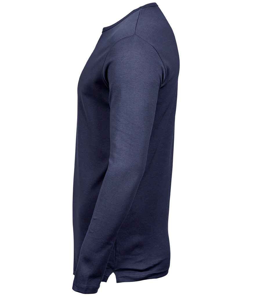 Tee Jays Long Sleeve Interlock T - Shirt | Navy - Eg Clothing UK