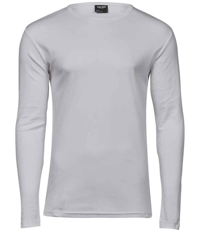 Tee Jays Long Sleeve Interlock T - Shirt | White - Eg Clothing UK