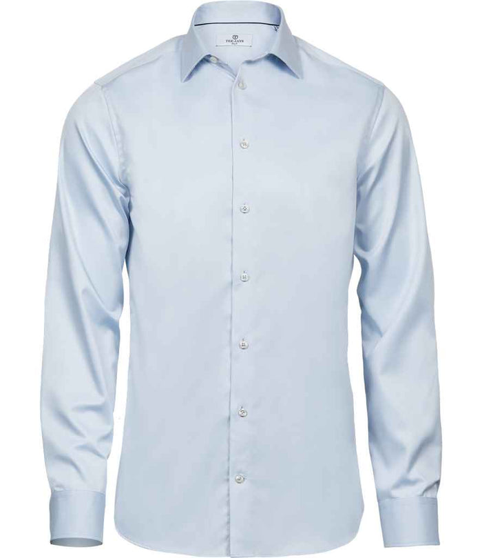 Tee Jays Luxury Slim Fit Long Sleeve Oxford Shirt | Light Blue - Eg Clothing UK