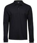 Tee Jays Luxury Stretch Long Sleeve Polo Shirt | Black - Eg Clothing UK