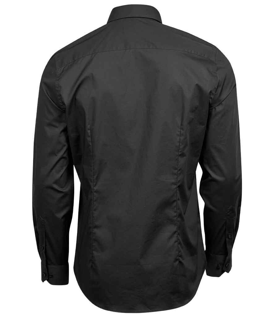 Tee Jays Luxury Stretch Long Sleeve Shirt | Black - Eg Clothing UK