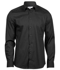 Tee Jays Luxury Stretch Long Sleeve Shirt | Black - Eg Clothing UK