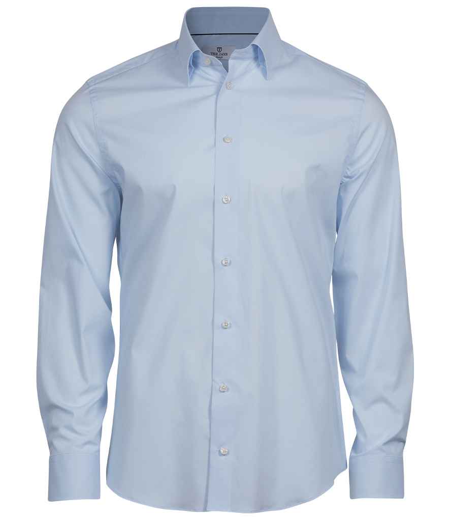 Tee Jays Luxury Stretch Long Sleeve Shirt | Light Blue - Eg Clothing UK