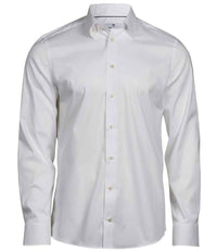 Tee Jays Luxury Stretch Long Sleeve Shirt | White - Eg Clothing UK