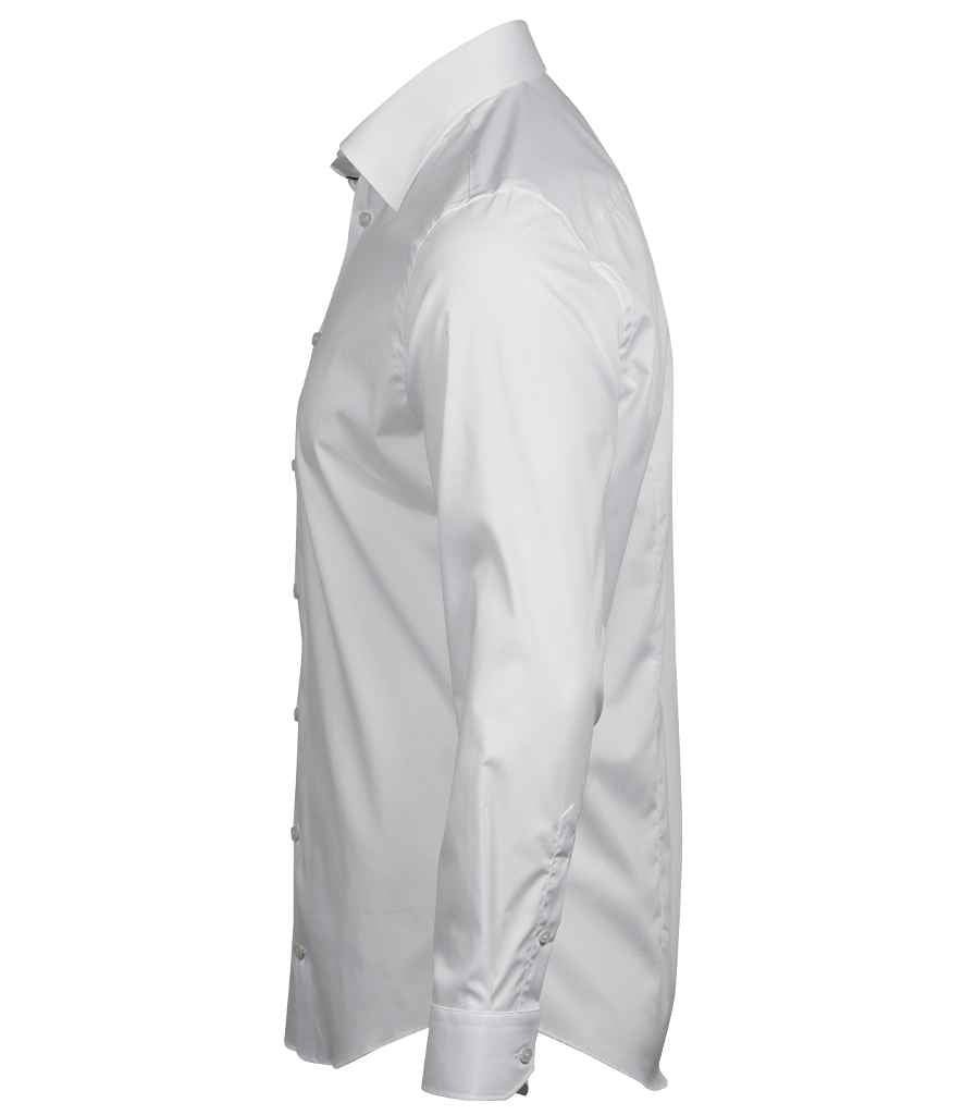 Tee Jays Luxury Stretch Long Sleeve Shirt | White - Eg Clothing UK