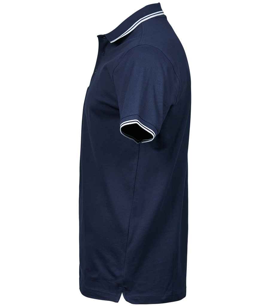 Tee Jays Luxury Stretch Tipped Polo Shirt | Navy/White - Eg Clothing UK