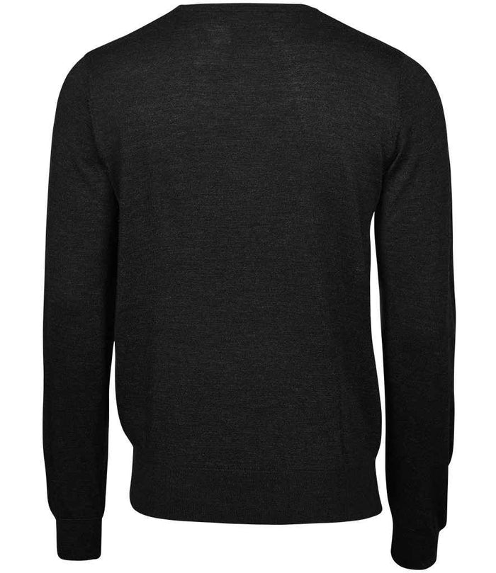 Tee Jays Merino Blend Crew Neck Sweater | Black - Eg Clothing UK