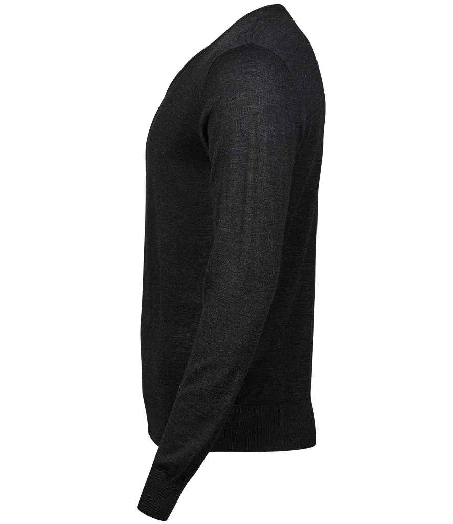 Tee Jays Merino Blend V Neck Sweater | Black - Eg Clothing UK