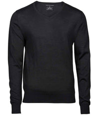 Tee Jays Merino Blend V Neck Sweater | Black - Eg Clothing UK