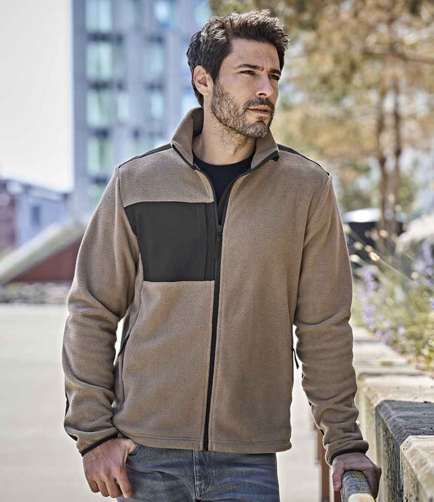 Tee Jays Mountain Fleece Jacket | Clay/Black - Eg Clothing UK