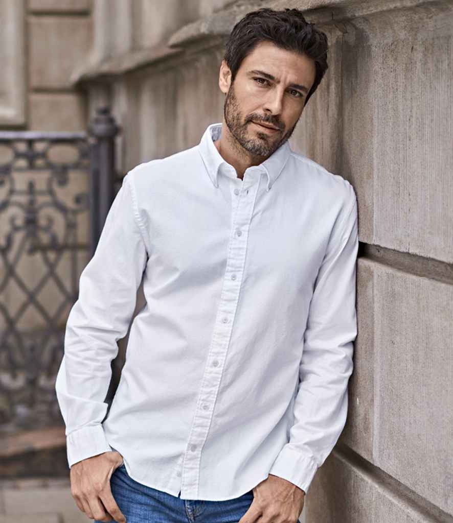 Tee Jays Perfect Long Sleeve Oxford Shirt | White - Eg Clothing UK