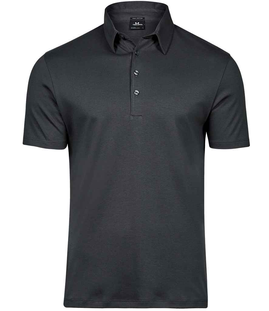 Tee Jays Pima Cotton Interlock Polo Shirt | Dark Grey - Eg Clothing UK