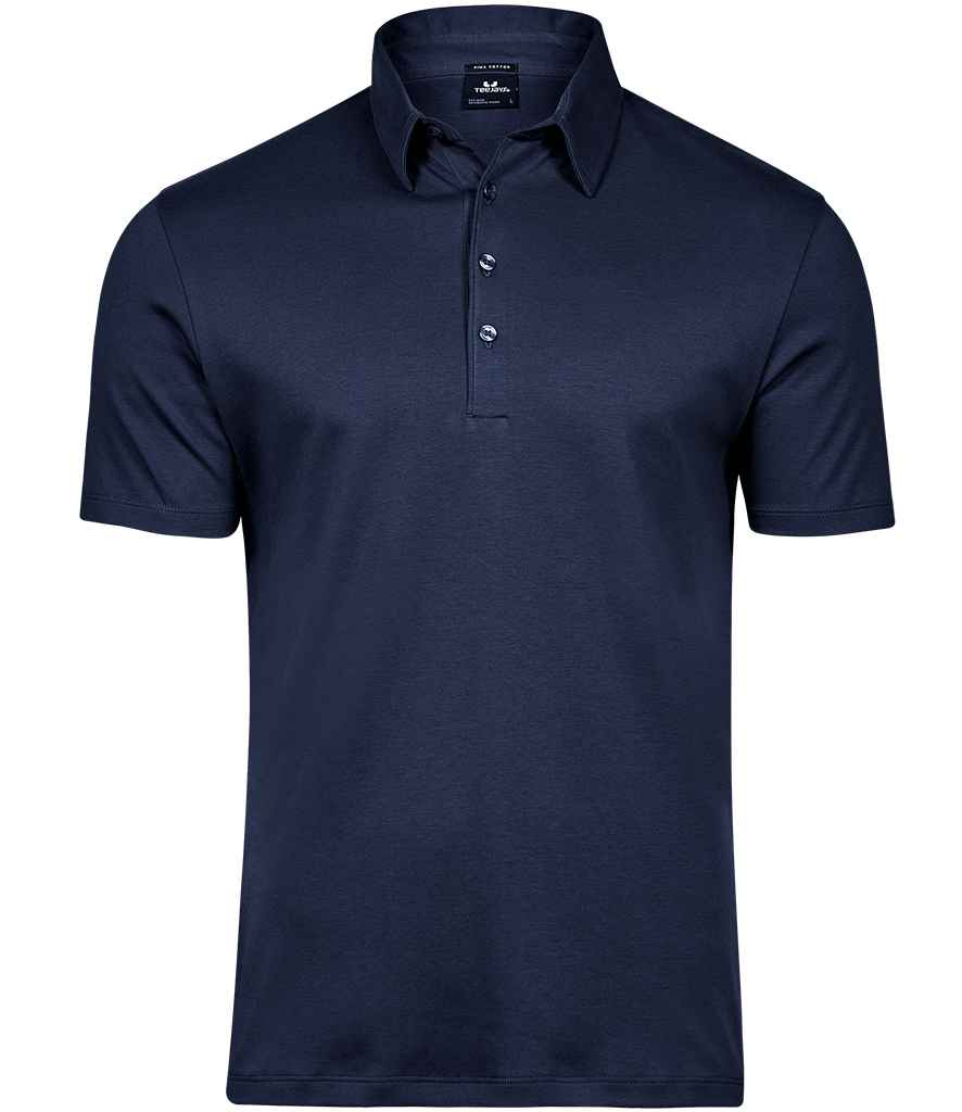 Tee Jays Pima Cotton Interlock Polo Shirt | Navy - Eg Clothing UK