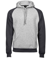 Tee Jays Two Tone Raglan Hooded Sweatshirt | Heather Grey/Dark Grey - Eg Clothing UK