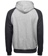 Tee Jays Two Tone Raglan Hooded Sweatshirt | Heather Grey/Dark Grey - Eg Clothing UK