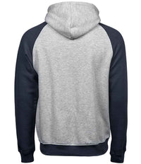 Tee Jays Two Tone Raglan Hooded Sweatshirt | Heather Grey/Navy - Eg Clothing UK