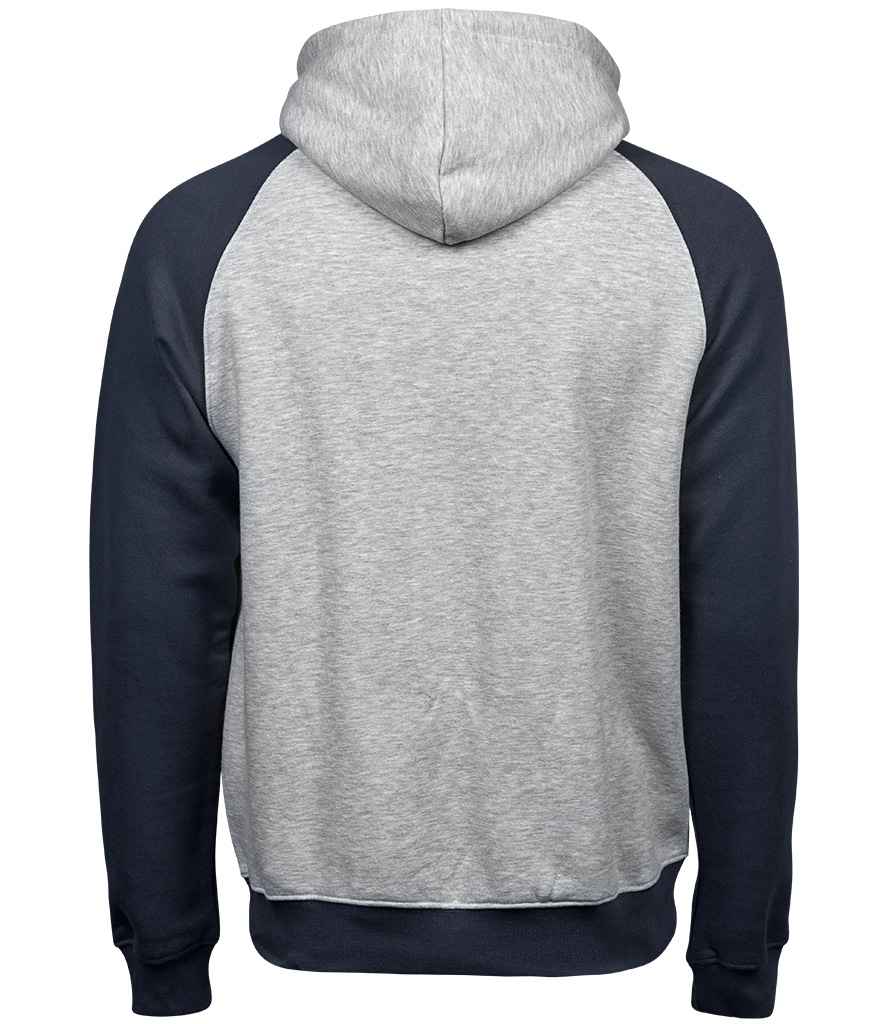 Tee Jays Two Tone Raglan Hooded Sweatshirt | Heather Grey/Navy - Eg Clothing UK