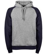 Tee Jays Two Tone Raglan Hooded Sweatshirt | Heather Grey/Navy - Eg Clothing UK