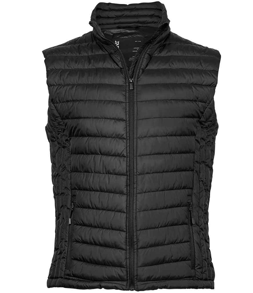 Tee Jays Zepelin Padded Bodywarmer fitted gilet with padded insulation and showerproof finish sleeveless silhouette