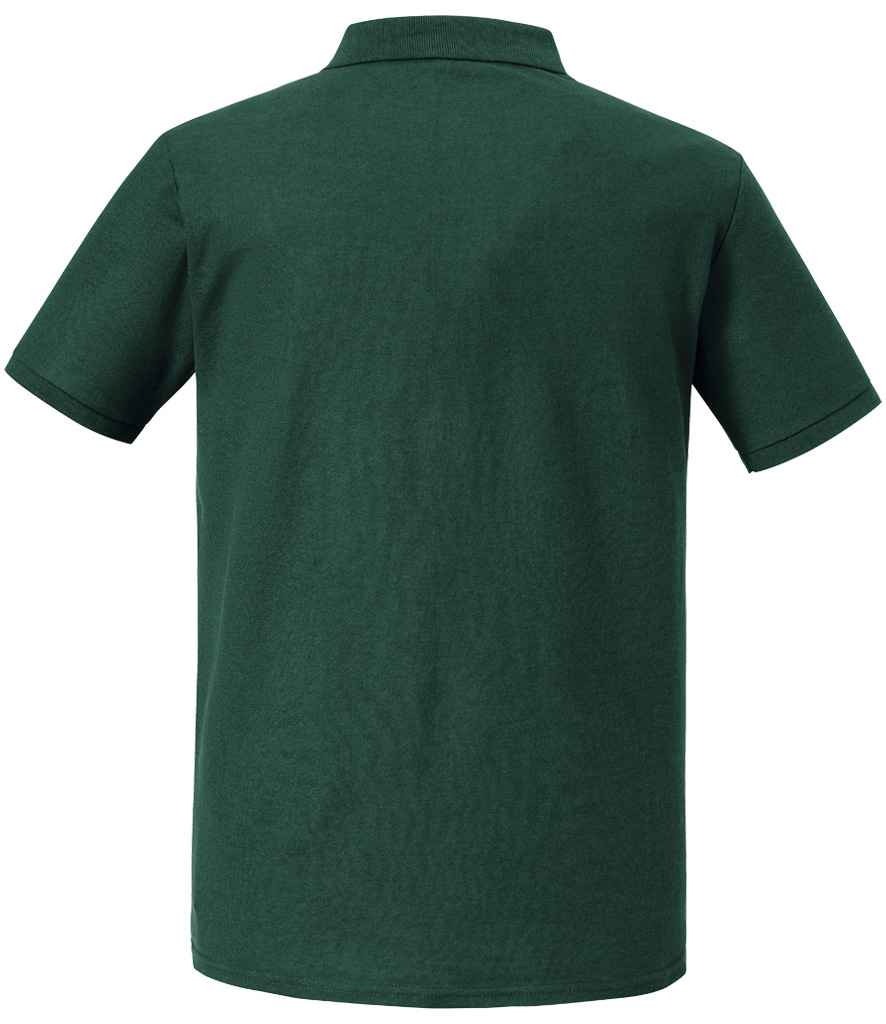Russell Authentic Eco Piqué Polo Shirt | Bottle Green - Image 3