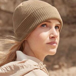 Beechfield Polylana® Ribbed Beanie | Biscuit