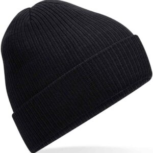 Beechfield Polylana® Ribbed Beanie | Black