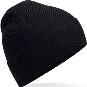 Beechfield Organic Cotton Fine Knit Beanie | Black